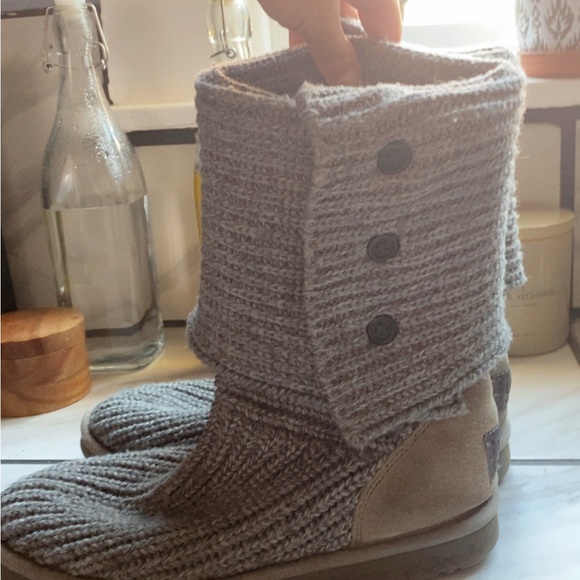 Cozy Knit Button Boots - Picture 1 of 5